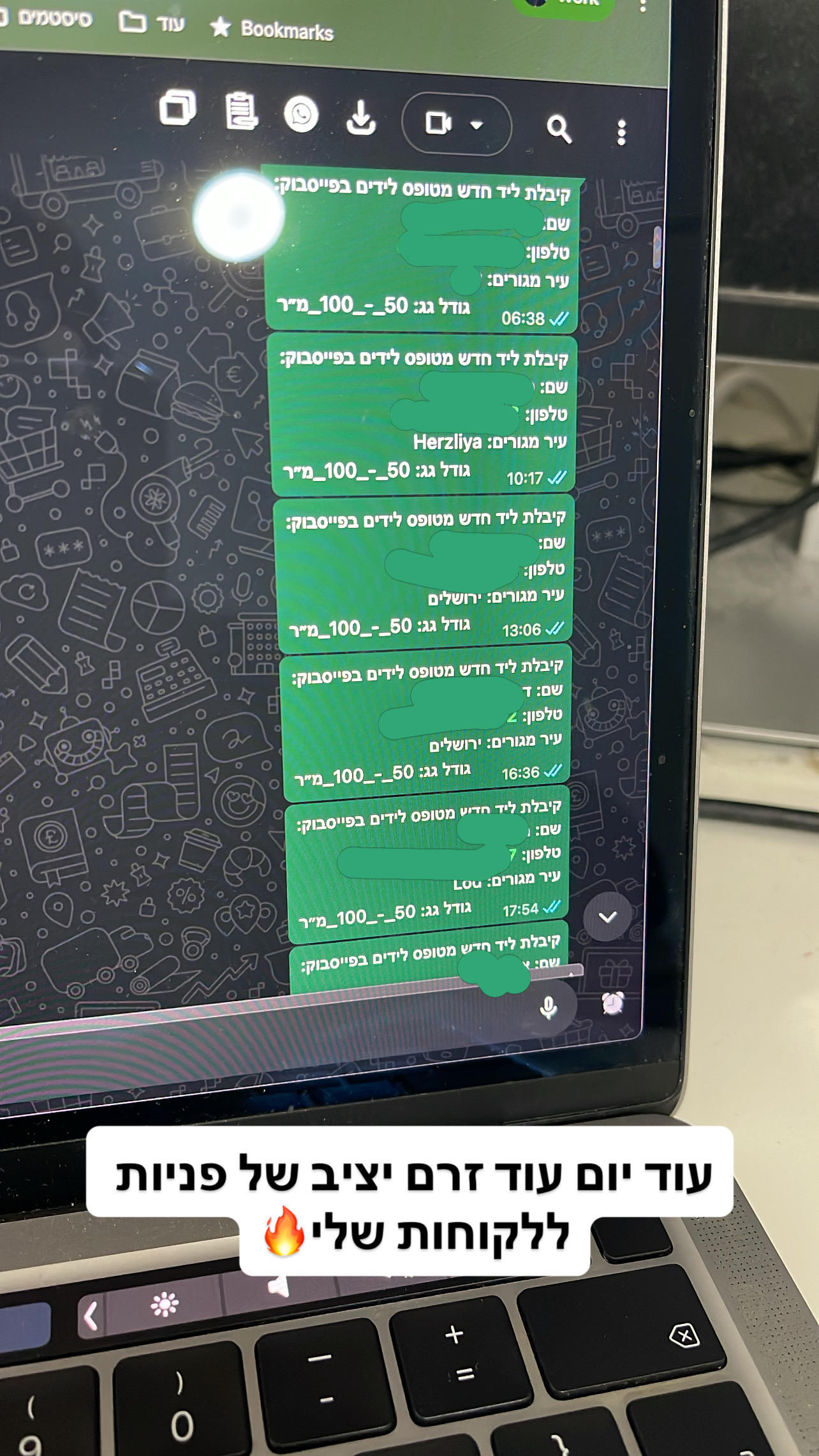 שטף יציב של לידים מקמפיין פייסבוק — עלות לליד 50-100 ש״ח