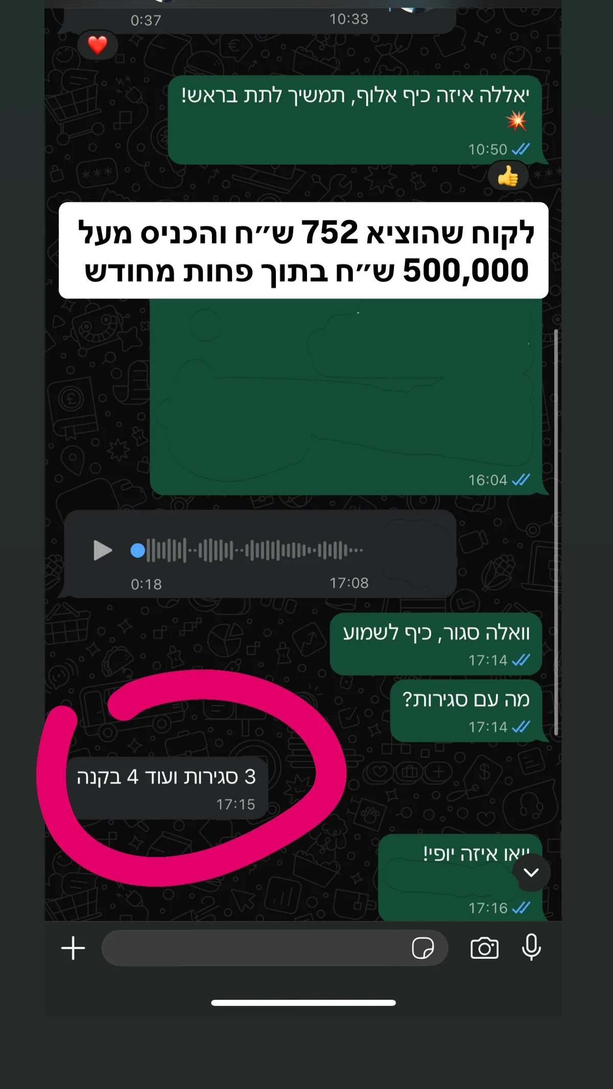 ₪752 השקעה הניבו ₪500,000 בפחות מחודש